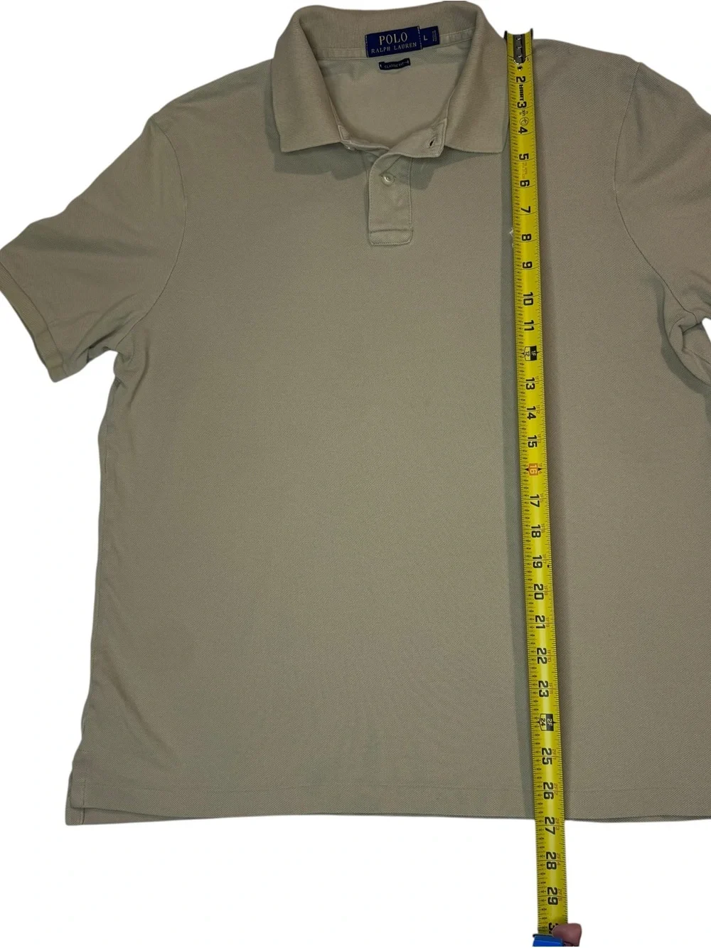 Polo Ralph Lauren Men’s Classic Fit Polo Shirt Tan Beige Short Sleeve Size Large